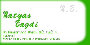 matyas bagdi business card